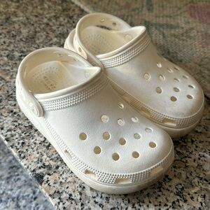 Toddler size 12 white crocs gently use
